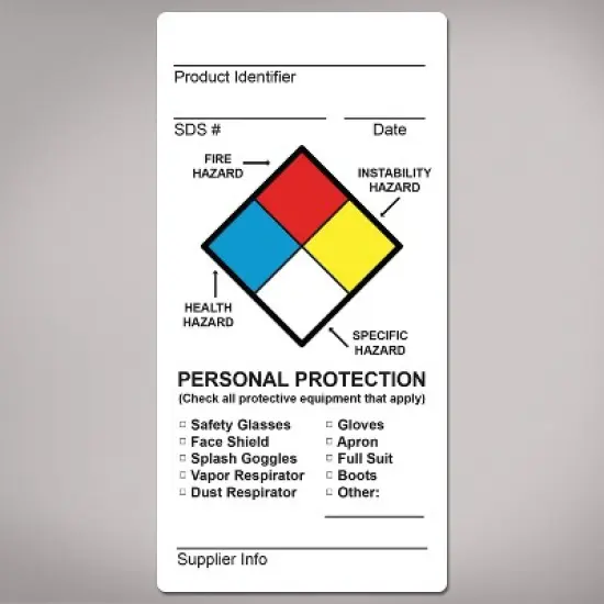 Avery NFPA Secondary Container Labels, Waterproof, Chemical Resistant, Preprinted, Handwrite-Only, 4" x 2", 100 NFPA Labels image {6}