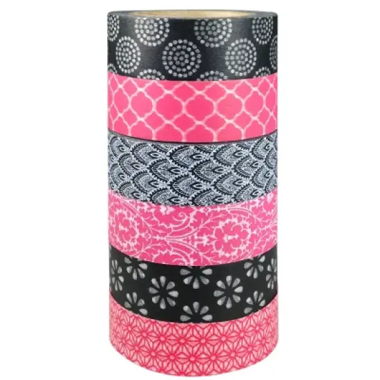 Wrapables Japanese Washi Masking Tape Collection, Premium Value Pack (Set of 6) image {10}