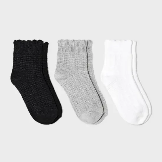 Women's Scallop Edge 3pk Ankle Socks - Universal Thread&trade; 4-10 image {4}