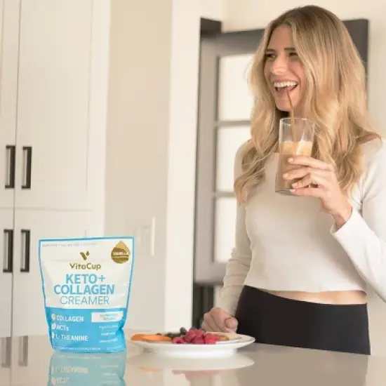VitaCup Keto + Collagen Vanilla Coffee Creamer w/ MCT & Collagen image {2}