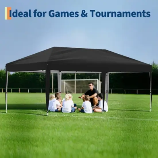 10x20 Pop Up Canopy with Sidewalls - Heavy Duty Canopy Tent with Roller Bag,Adjustable Height,4 Weight Bags,8 Stakes & 6 Guy Ropes Included image {3}