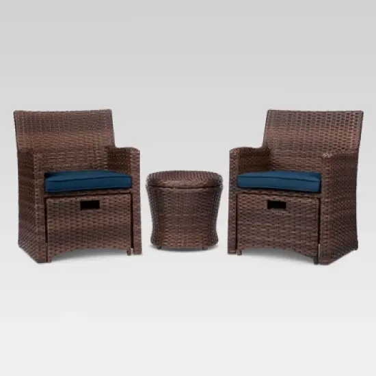 Halsted 5pc Wicker Small Space Patio Furniture Set - Threshold image {14}