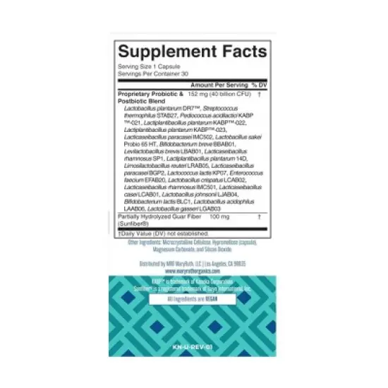 MaryRuth's Daily Digestion Care 3-in-1 Probiotic Capsules - 30ct image {1}