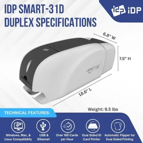 IDP SMART-31 Single-Sided and Dual-Sided ID Card Printers image {2}