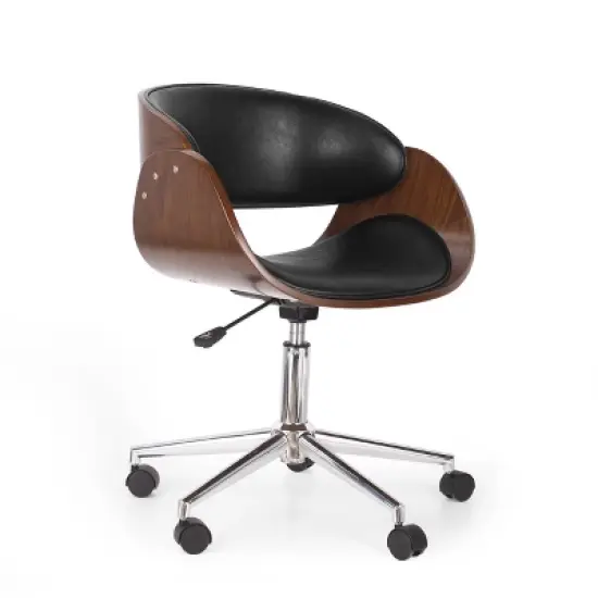 Brinson Mid-Century Modern Upholstered Swivel Office Chair - Christopher Knight Home image {8}