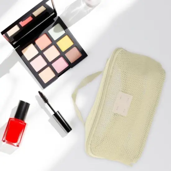 Unique Bargains Mesh Multifunctional Portable Makeup Bag 1 Pc image {3}