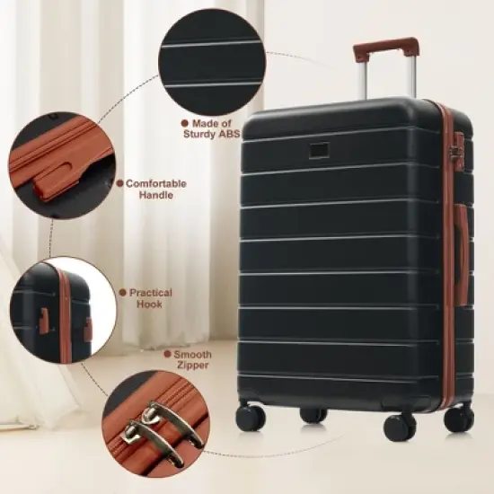 KTMBDW 3-Piece Set (20", 24", 28"), Hardshell Suitcases With Wheels, With Scratch-Resistant Surface, Four Multi-directional Wheels image {2}