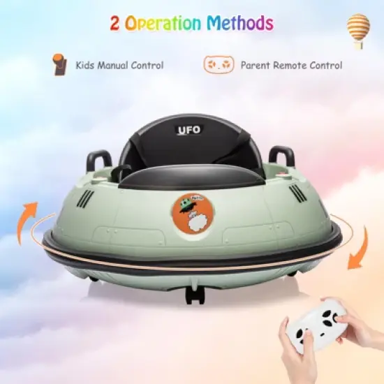 Ride On Bumper Car, 12V Electric Kids Car with Remote Control, Safety Belt, Music, Flashing Lights, 360 Degree Spin image {2}