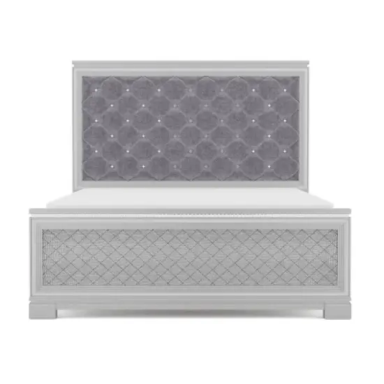 3pc Queen Tenaya Bed with 2 Nightstands Set Silver/Gray - HOMES: Inside + Out image {9}