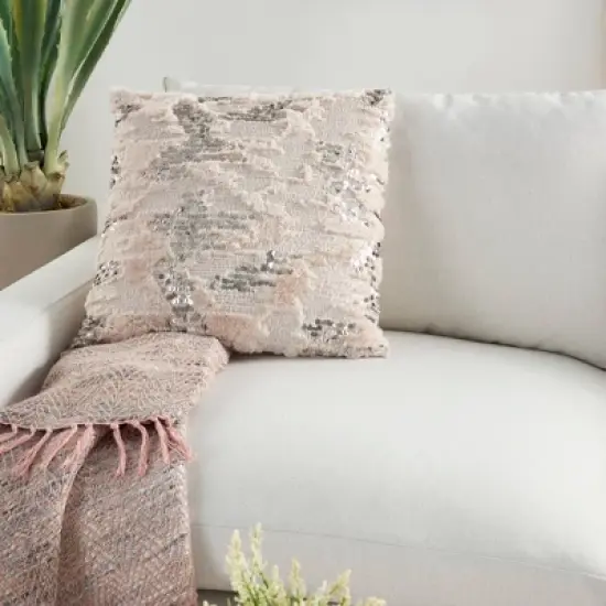 Sofia Faux Fur Sequins Throw Pillow - Mina Victory image {3}