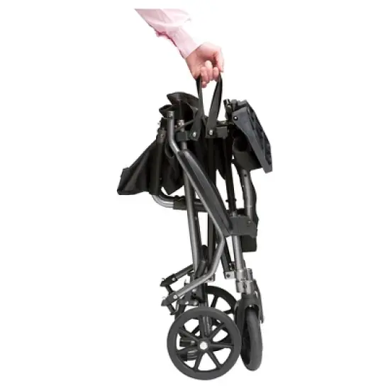 Drive Medical Travelite Folding Transport Wheelchair - Lightweight Travel Chair in Carry Bag image {3}