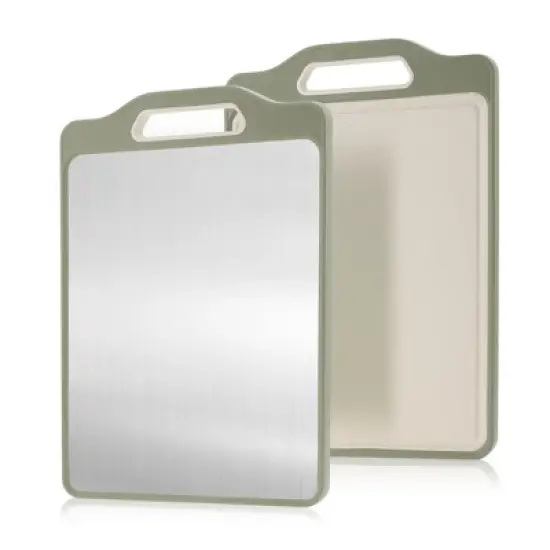 Unique Bargains Double-Sided Stainless Steel Cutting Board 1Pc image {7}