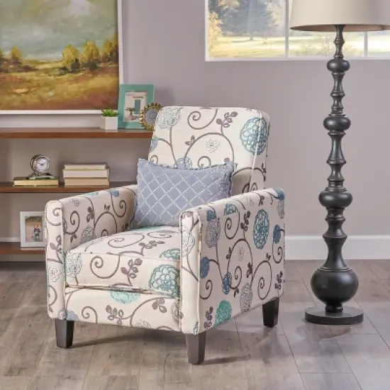 Darvis Fabric Recliner White - Christopher Knight Home image {1}