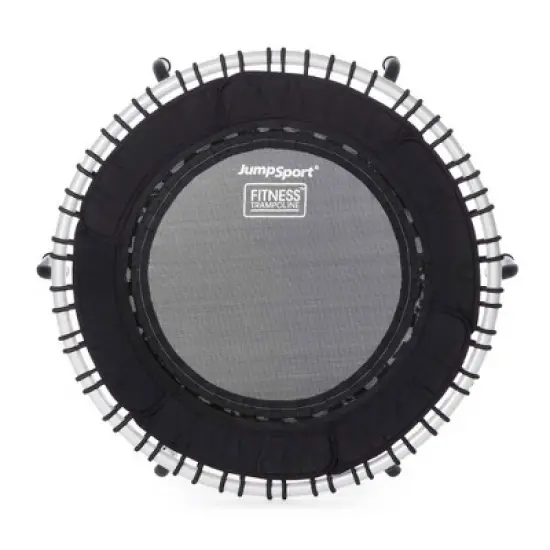 JumpSport 250 Durable Lightweight 35.5-Inch Cardio Workout Home Gym Fitness Mini Trampoline with Premium Bungees and Workout DVD, Pearl White image {1}