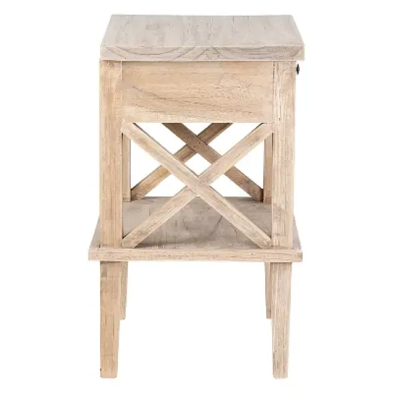 Bevan Mindi Nightstand Wood Bedside Table Brown - East at Main image {2}