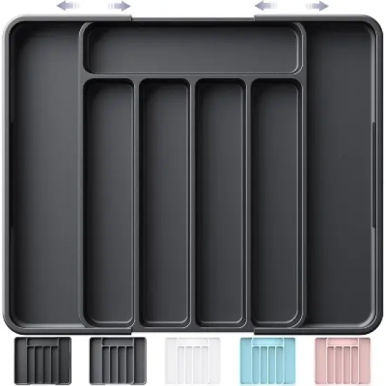 ATTOP Cutlery Drawer Organiser for Kitchen - Adjustable Cutlery Tray for Effortless Utensil Sorting, Versatile Kitchen Storage & Organisation Solution image {7}