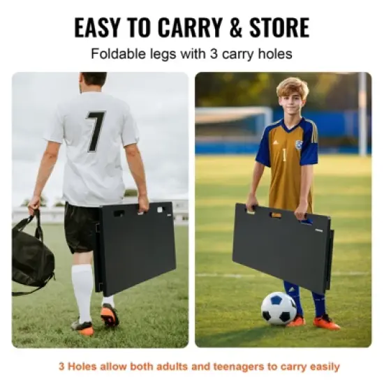 VEVOR Soccer Rebounder Board, 45"X18" Portable Soccer Wall with 2 Angles Rebound, Foldable HDPE Kickback Rebound Board, Soccer Training Equipment image {5}