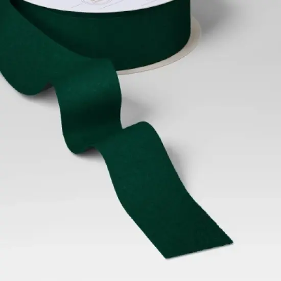 30' Christmas Fabric Ribbon Green Velvet - Wondershop&trade; image {2}
