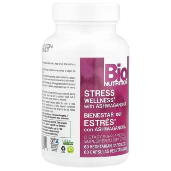 Bio Nutrition Stress Wellness With Ashwagandha, 60 Vegetarian Capsules image {3}