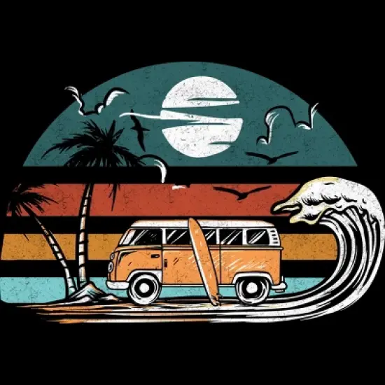 Men's Design By Humans Summer Surf and Sand In My Van By lampudoft Tank Top image {1}