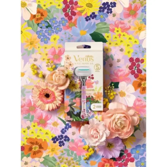 Rifle Paper Co. + Venus Deluxe Smooth Sensitive Razor + 2 Refills image {4}