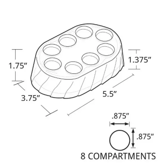 Azar Displays Lipstick Organizer 8 Compartments- Round Slot image {3}