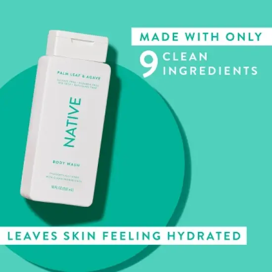 Native Body Wash for Men & Women - Sulfate Free - Palm Leaf & Agave - 18 fl oz image {5}