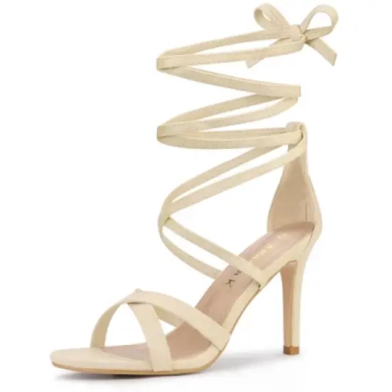 Allegra K Women's Lace Up Stiletto High Heels Sandals image {8}