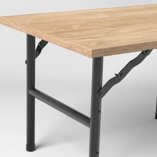 Adjustable Height Dorm Folding Table Brown - Room Essentials&trade; image {4}