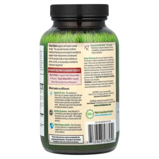 Steel-Libido, 150 Liquid Soft-Gels, Irwin Naturals image {2}