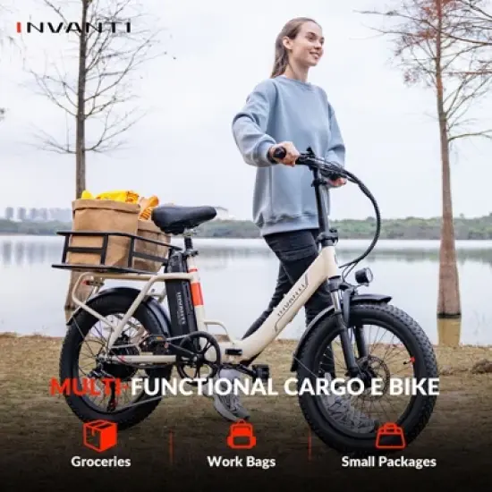 5TH WHEEL TIDE 2 Folding Utility Electric Bike - 1000W Peak, 20 mph, 45 Mile Range (PAS), 330 lbs Capacity, 20" Fat Tires, with Head + Tail Lights image {4}