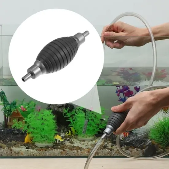 Unique Bargains Fish Tank Aquarium Python Sand Gravel Cleaner with Flat Sucker Gray 74.8" Long 1 Pcs image {5}