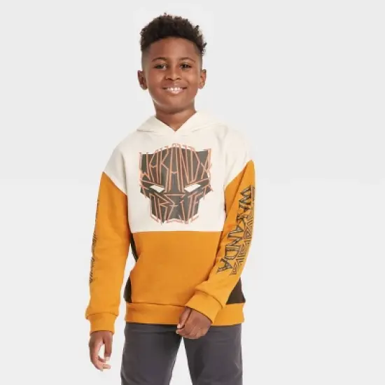Boys' Marvel Black Panther Wakanda Forever Fleece Sweatshirt - Orange image {3}