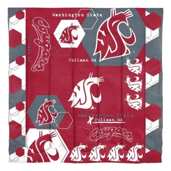NCAA Washington State Cougars Hexagon Comforter Set image {1}