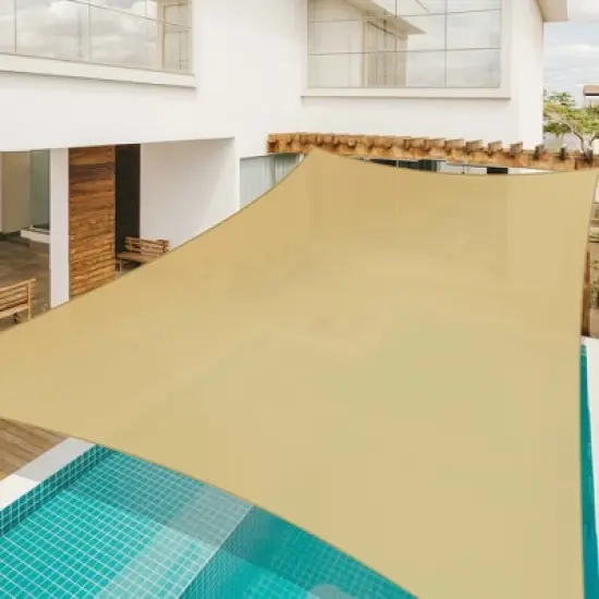 LAGarden 20x16Ft HDPE Rectangle Sun Shade Sail image {4}