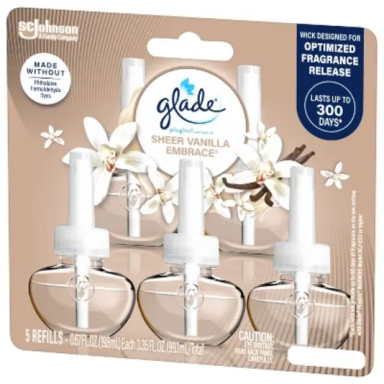 Glade PlugIns Scented Oil Air Freshener Refills - Sheer Vanilla Embrace - 3.35oz/5pk image {12}