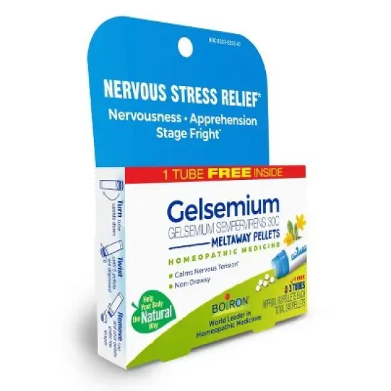 Gelsemium Sempervirens 30C 3 MDT by Boiron Homeopathic Medicine For Nervous Stress Relief  -  3 Pack Pellet image {3}