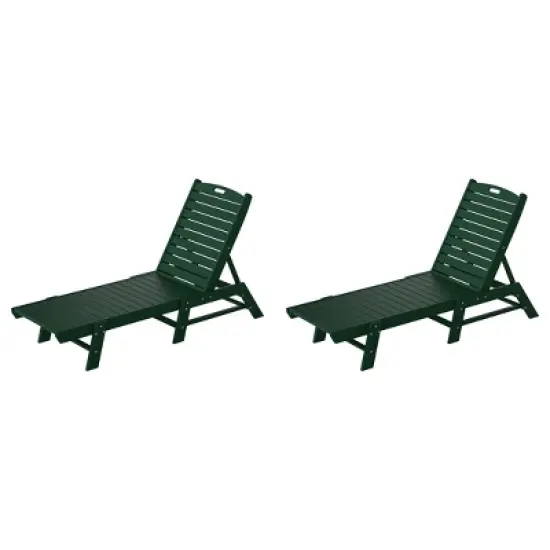 WestinTrends Poly Reclining Outdoor Patio Chaise Lounge Chair Adjustable (Set of 2) image {12}