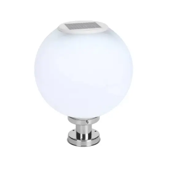 Techko Maid Solar Sphere Outdoor Pillar Light with Remote White image {10}