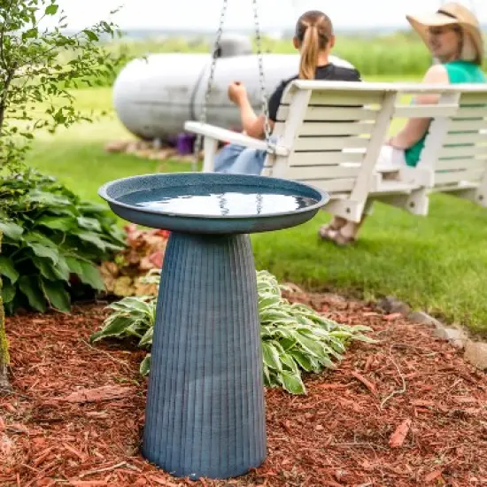 Sunnydaze Gleeful Garden Metal Outdoor Bird Bath image {14}
