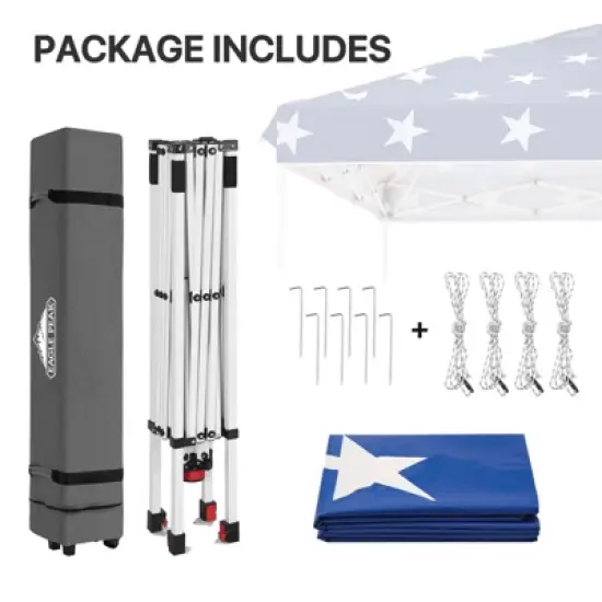 EAGLE PEAK 8x8ft Pop Up Canopy Tent Instant Outdoor Canopy with Wheeled Bag image {8}