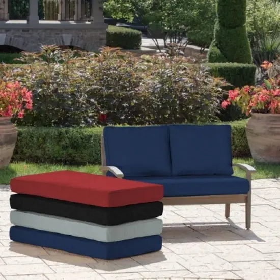 Arden Selections 3pc Outdoor Loveseat Cushion Set Sapphire Blue Leala image {3}