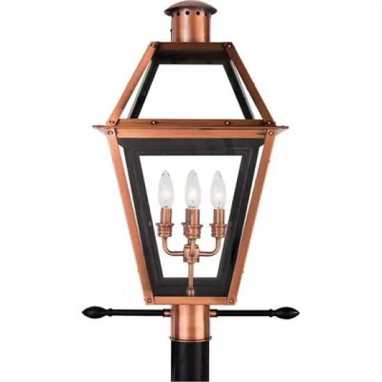 Quoizel Lighting Rue De Royal 4 - Light Post Light in  Aged Copper image {3}