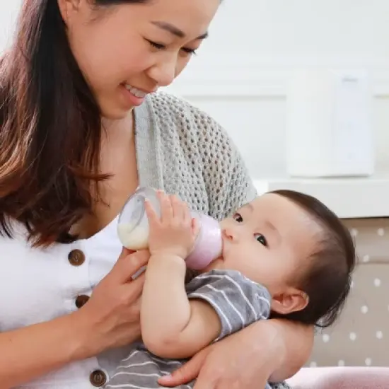 Chicco Duo Deluxe Hybrid Baby Bottle Gift Set with Invinci-Glass Inside/Plastic Outside - Gray - 10pc image {6}