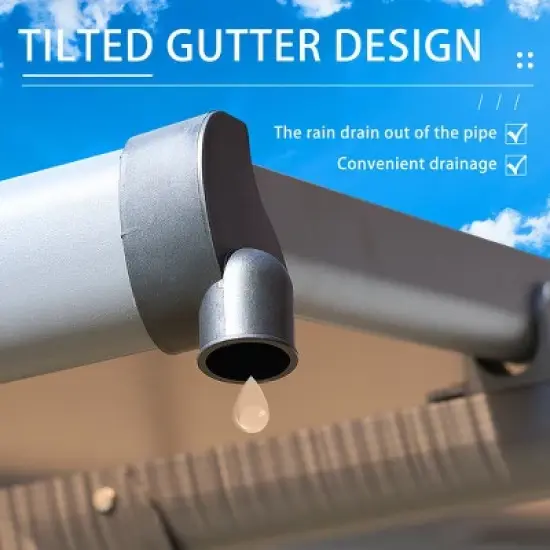 Aoodor Wall Mount Gazebo Outdoor Pergola Polycarbonate Gazebo Panels Canopy image {3}