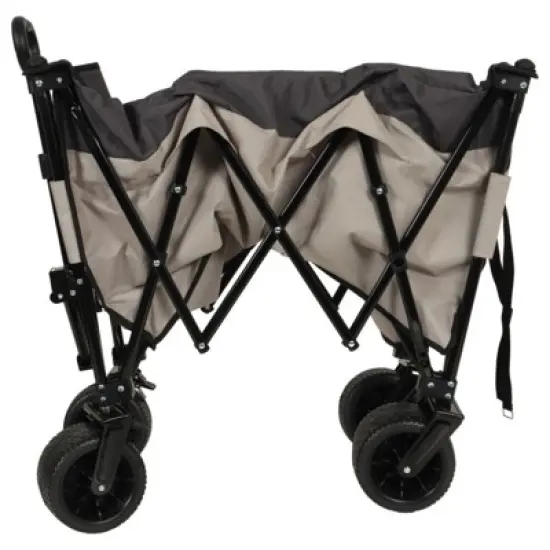 FATMOON Heavy-Duty Folding Wagon Cart 480lbs Capacity - All-Terrain 7" Wheels with Brakes & Side Pockets for Camping,Beach,Picnic Outdoor image {15}