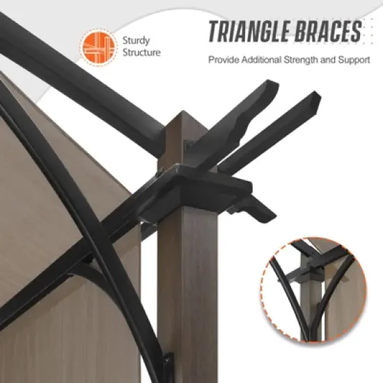 EAGLE PEAK 11.4x11.4 Outdoor Pergola with Retractable Textilene Sun Shade Top image {4}