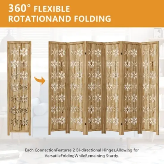 Lirago 68 in. Wood Outdoor Privacy Screens Garden Outdoor Fence 6 pieces Brown image {7}