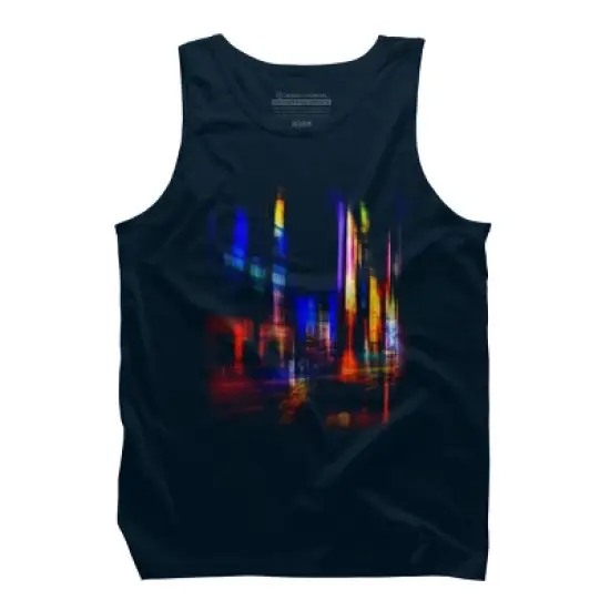 Men's Design By Humans city at night By hkartist Tank Top image {4}