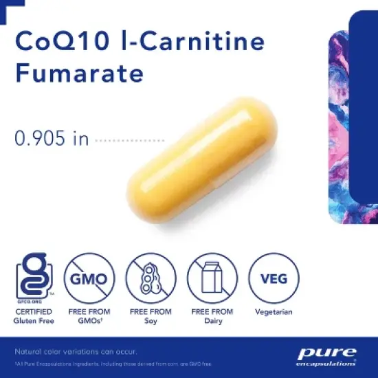 Pure Encapsulations CoQ10 l-Carnitine Fumarate - Ultra-Charged Cardiovascular Support - 120 Capsules image {2}